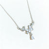 Wholesale Light Luxury Animal Zodiac Titanium Steel Oshaped Chain Necklace With Copper Zircon Inlaid Double Butterfly Tassel Water Drop Pendant For Women