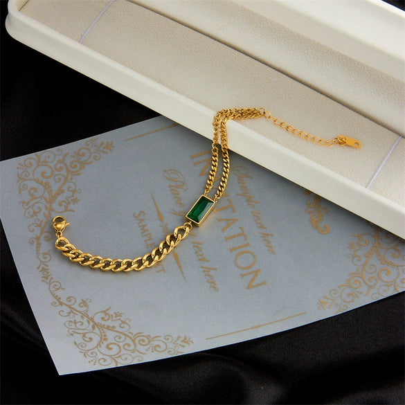 Wholesale Light Luxury Bracelet Stainless Steel Rectangular Geometric Electroplated Unisex