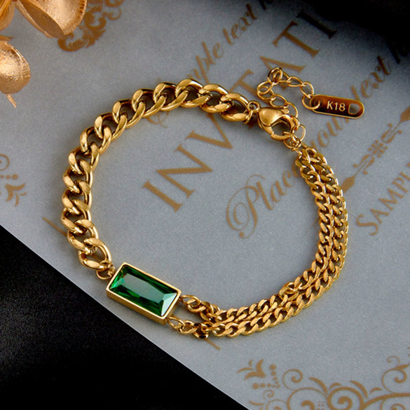 Wholesale Light Luxury Bracelet Stainless Steel Rectangular Geometric Electroplated Unisex