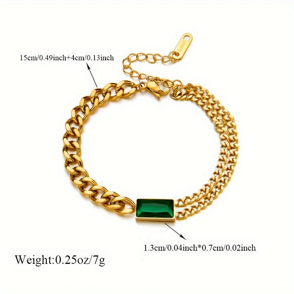 Wholesale Light Luxury Bracelet Stainless Steel Rectangular Geometric Electroplated Unisex