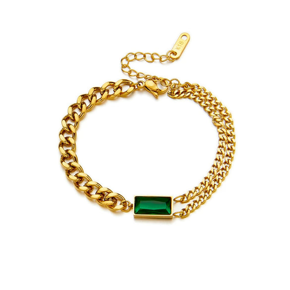 Wholesale Light Luxury Bracelet Stainless Steel Rectangular Geometric Electroplated Unisex