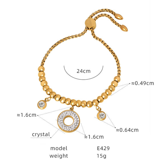 Wholesale Light Luxury Colorfree Geometric Titanium Steel Bracelet With 18K Gold Plated Electroplating For Women