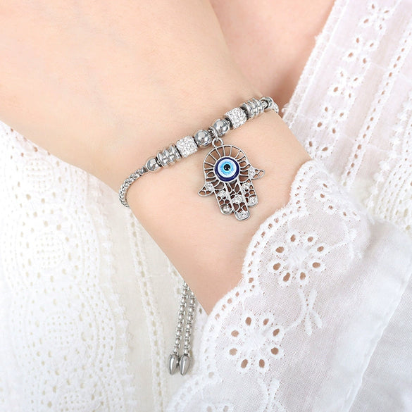 Wholesale Light Luxury Colorfree Geometric Titanium Steel Bracelet With 18K Gold Plated Electroplating For Women