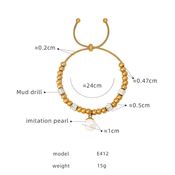 Wholesale Light Luxury Colorfree Geometric Titanium Steel Bracelet With 18K Gold Plated Electroplating For Women