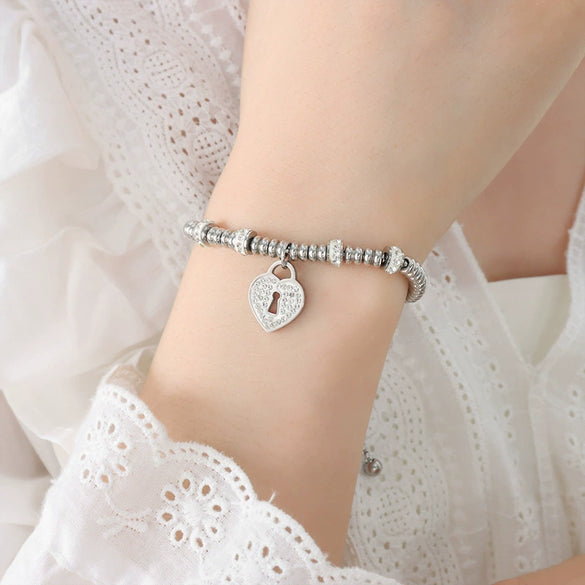 Wholesale Light Luxury Colorfree Geometric Titanium Steel Bracelet With 18K Gold Plated Electroplating For Women