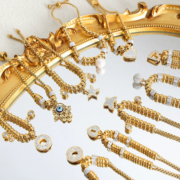 Wholesale Light Luxury Colorfree Geometric Titanium Steel Bracelet With 18K Gold Plated Electroplating For Women