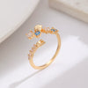 Wholesale Light Luxury Colorful Zircon Flower Cartoon Open Ring For Women Copper Diamond