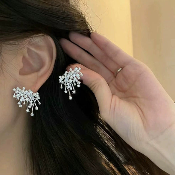 Wholesale Light Luxury Copper Earrings With Zirconia For Women