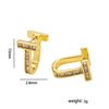 Wholesale Light Luxury Copper Electroplated Diamondencrusted Zircon Tshaped Women's Earrings