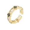 Wholesale Light Luxury Copper Fourleaf Clover Ring With Zirconia Insert For Women