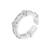 Wholesale Light Luxury Copper Fourleaf Clover Ring With Zirconia Insert For Women