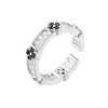 Wholesale Light Luxury Copper Fourleaf Clover Ring With Zirconia Insert For Women
