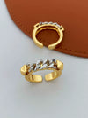 Wholesale Light Luxury Copper Goldplated Chain Ring Jewelry Accessories