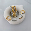 Wholesale Light Luxury Copper Goldplated Chain Ring Jewelry Accessories