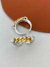 Wholesale Light Luxury Copper Goldplated Chain Ring Jewelry Accessories