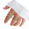 Wholesale Light Luxury Copper Goldplated Chain Ring Jewelry Accessories