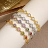 Wholesale Light Luxury Copper Heartshaped Inlaid Zirconia Women's Love Stitching Bracelet