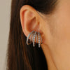 Wholesale Light Luxury Copper Inlaid Zircon Multilayer Geometric Ear Clip For Women