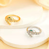 Wholesale Light Luxury Copper Inlaid Zircon Snake Zodiac Open Ring Women's Minimalist Fashion Jewelry With Electroplating