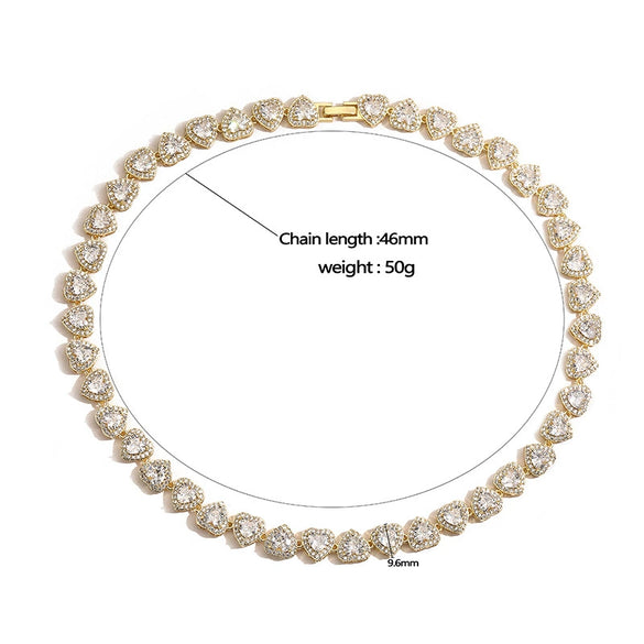 Wholesale Light Luxury Copper Inlaid Zirconium Heartshaped Love Jewelry Necklace Bracelet With Love Water Drops And Bells Pattern For Ladies