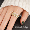 Wholesale Light Luxury Copper Zircon Geometric Design Women's Ring Threepiece Set