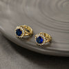 Wholesale Light Luxury Copperzinc Alloy Flower Micropaved Zircon Electroplated Earrings For Women