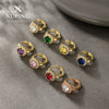 Wholesale Light Luxury Copperzinc Alloy Flower Micropaved Zircon Electroplated Earrings For Women