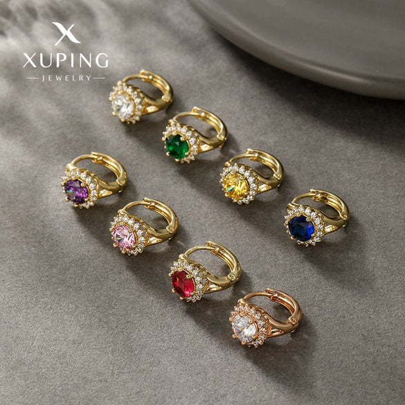 Wholesale Light Luxury Copperzinc Alloy Flower Micropaved Zircon Electroplated Earrings For Women