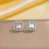 Wholesale Light Luxury Diamondinlaid Copper Fourleaf Clover Earrings For Women