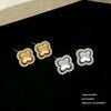 Wholesale Light Luxury Diamondinlaid Copper Fourleaf Clover Earrings For Women