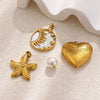 Wholesale Light Luxury Diy Starfish Heart Photo Box Pendant Jewelry Accessories Stainless Steel 18K Goldplated