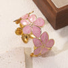 Wholesale Light Luxury Dripping Oil Flower Stainless Steel Bracelet Jewelry