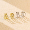 Wholesale Light Luxury Ear Buckle Earrings S925 Silver Double Layer Geometric Diamond For Women