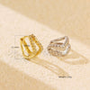 Wholesale Light Luxury Ear Buckle Earrings S925 Silver Double Layer Geometric Diamond For Women