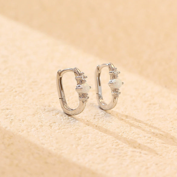 Wholesale Light Luxury Ear Buckle Earrings 925 Silver Rectangular Geometric Electroplating For Women