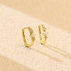 Wholesale Light Luxury Ear Buckle Earrings 925 Silver Rectangular Geometric Electroplating For Women