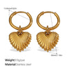 Wholesale Light Luxury Ear Buckle Retro Fashion Striped Heartshaped 316L Stainless Steel Electroplated Women's Earrings