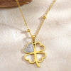 Wholesale Light Luxury Electroplated Four Leaf Flower Stainless Steel Necklace For Women