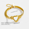 Wholesale Light Luxury Electroplated Stainless Steel And Titanium Steel Heart Drop Bell Shaped Whip Chain Necklace And Bracelet Set For Women