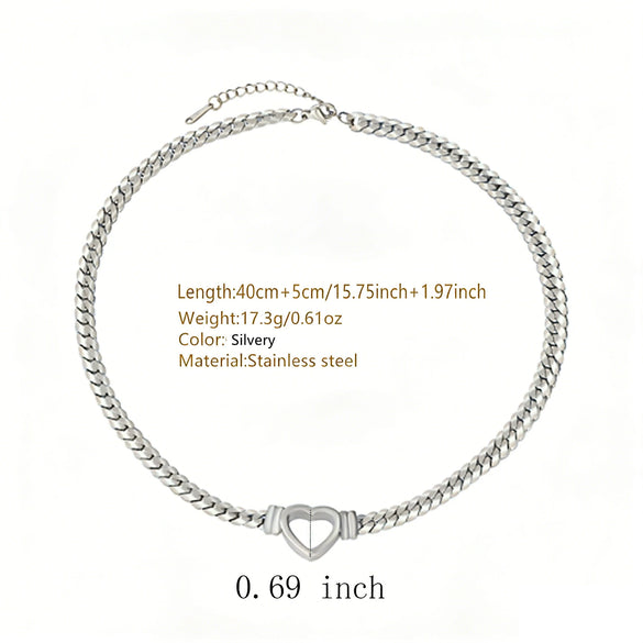 Wholesale Light Luxury Electroplated Stainless Steel And Titanium Steel Heart Drop Bell Shaped Whip Chain Necklace And Bracelet Set For Women