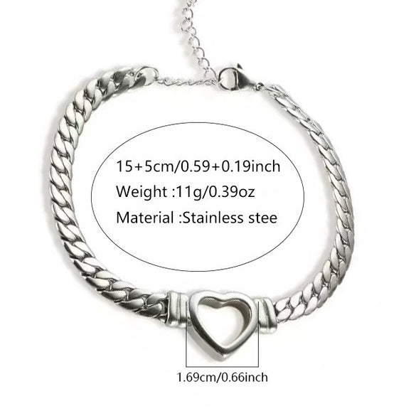 Wholesale Light Luxury Electroplated Stainless Steel And Titanium Steel Heart Drop Bell Shaped Whip Chain Necklace And Bracelet Set For Women