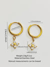 Wholesale Light Luxury Electroplated Stainless Steel Flower Zircon Earrings For Women