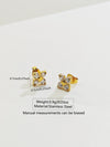 Wholesale Light Luxury Electroplated Stainless Steel Flower Zircon Earrings For Women