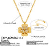 Wholesale Light Luxury Electroplated Stainless Steel Four Leaf Flower Inlaid Zircon Women's Jewelry Set With Necklace And Bracelet