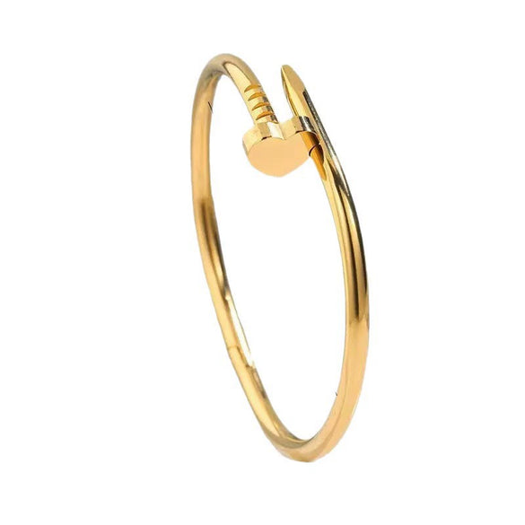 Wholesale Light Luxury Electroplated Stainless Steel Fourleaf Clover And Heart Nail Bracelet Jewelry