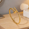 Wholesale Light Luxury Electroplated Stainless Steel Fourleaf Clover And Heart Nail Bracelet Jewelry
