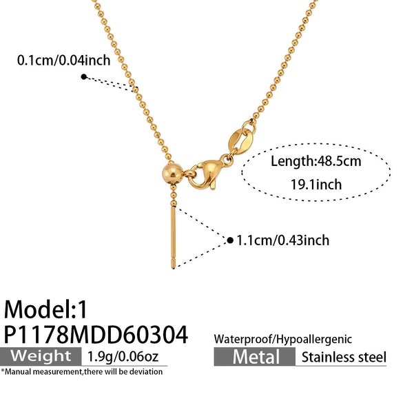 Wholesale Light Luxury Electroplated Stainless Steel Geometric Letter Pendant Necklace For Women