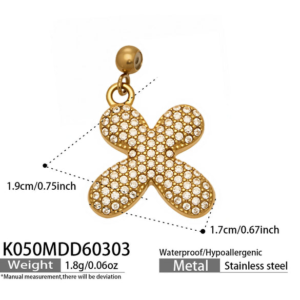 Wholesale Light Luxury Electroplated Stainless Steel Geometric Letter Pendant Necklace For Women