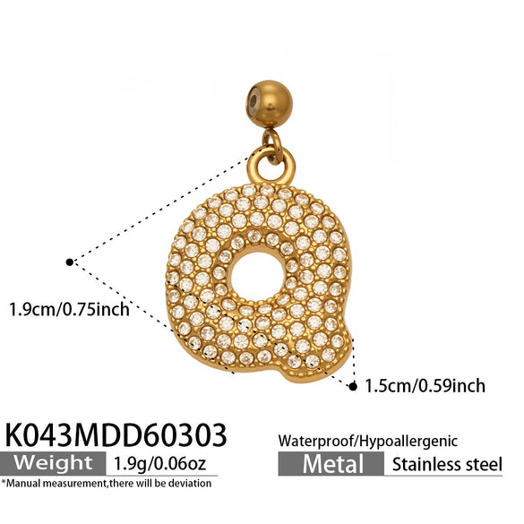 Wholesale Light Luxury Electroplated Stainless Steel Geometric Letter Pendant Necklace For Women