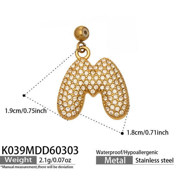 Wholesale Light Luxury Electroplated Stainless Steel Geometric Letter Pendant Necklace For Women